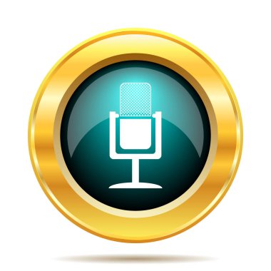 Mikrofon simgesi. Beyaz arka plan üzerinde Internet düğmesi