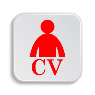 CV simgesi. Beyaz arka plan üzerinde Internet düğmesi
