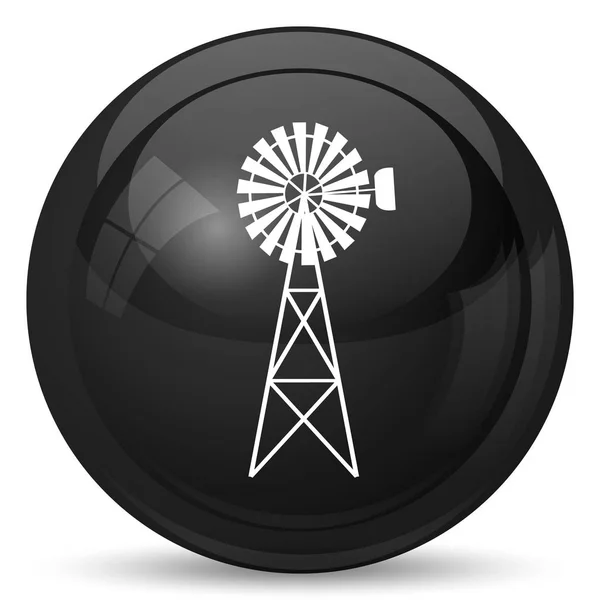 クラシックな風車アイコン 白い背景の上のインター ネット ボタン — ストック写真