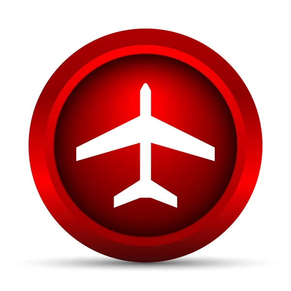 飛行機アイコン 白い背景の上のインター ネット ボタン — ストック写真