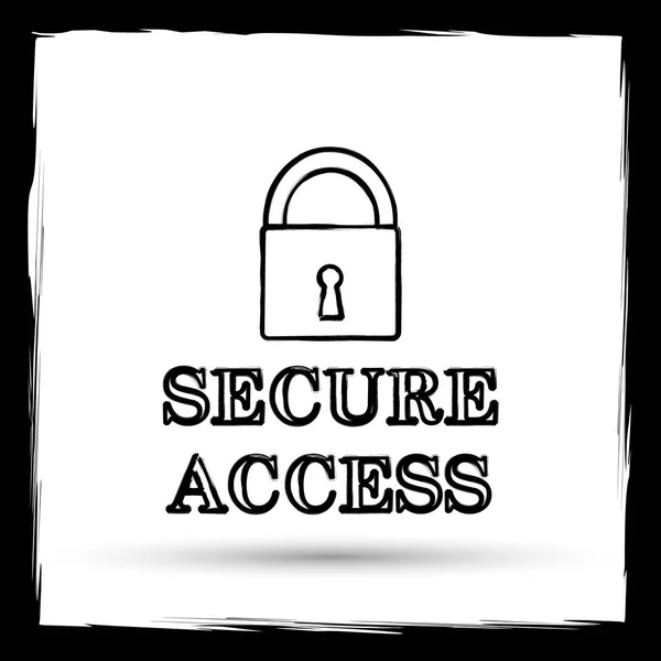 Иконка Защищенного Доступа Кнопка Интернета Белом Фоне Контур Имитирующий Кисть — стоковое фото