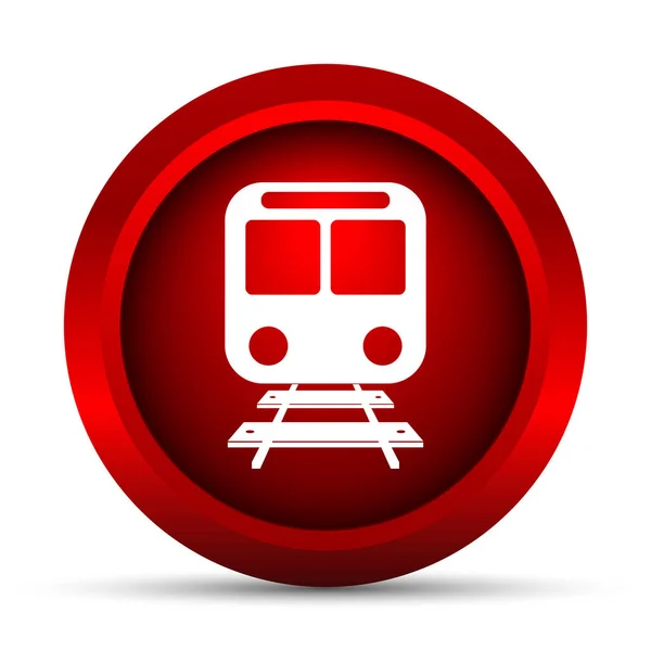 鉄道アイコン 白い背景の上のインター ネット ボタン — ストック写真
