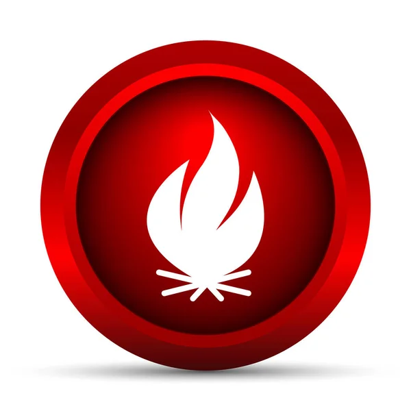Icono Fuego Botón Internet Sobre Fondo Blanco —  Fotos de Stock