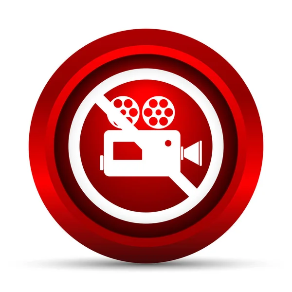 Forbidden Video Camera Icon Internet Button White Background — Stock Photo, Image