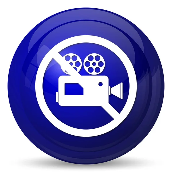 Verboden Video Camera Icoontje Internet Knop Witte Achtergrond — Stockfoto