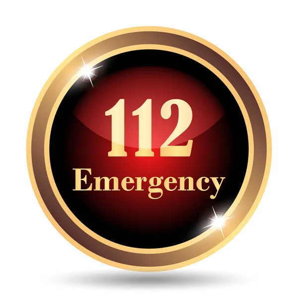 112 Acil Durum Simgesi Beyaz Arka Plan Üzerinde Internet Düğmesi — Stok fotoğraf
