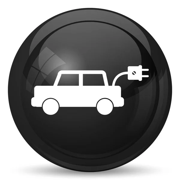 Het Pictogram Van Elektrische Auto Internet Knop Witte Achtergrond — Stockfoto