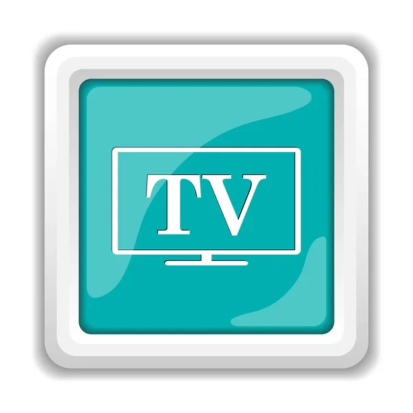 Εικονίδιο Τηλεόραση Κουμπί Internet Άσπρο Φόντο — Φωτογραφία Αρχείου