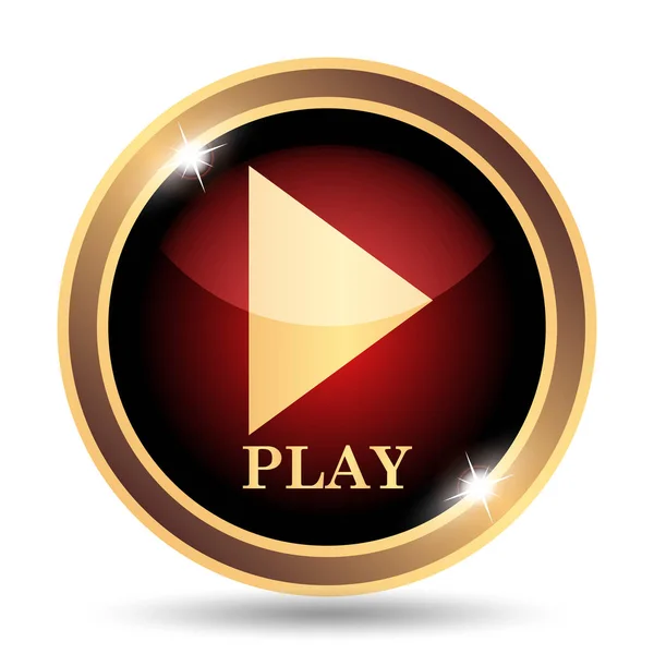 Play Icon Internet Button White Background — Stock Photo, Image