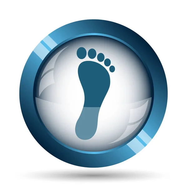 Значок Отпечатка Ноги Кнопка Интернет Белом Фоне — стоковое фото