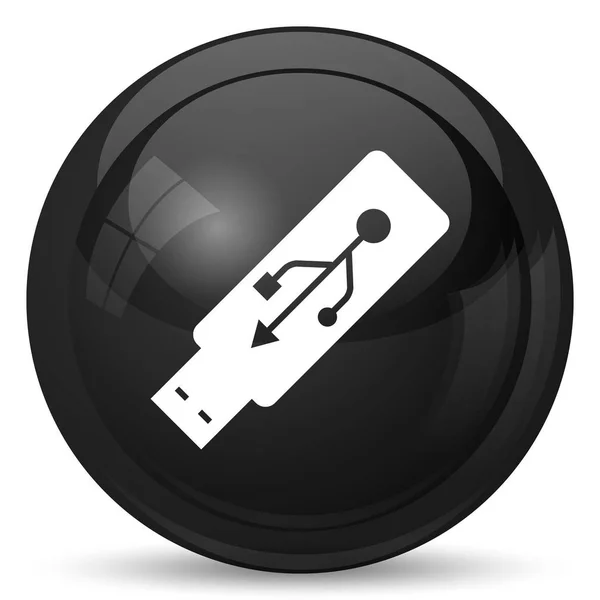 Usb フラッシュ ドライブのアイコン 白い背景の上のインター ネット ボタン — ストック写真