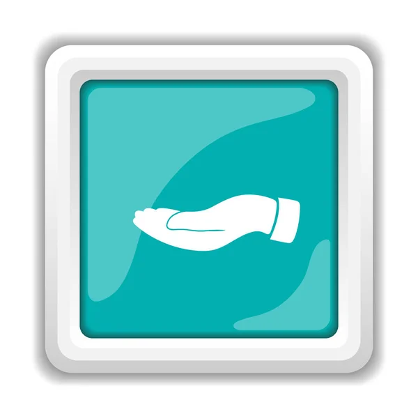 Pictogram Van Een Hand Internet Knop Witte Achtergrond — Stockfoto