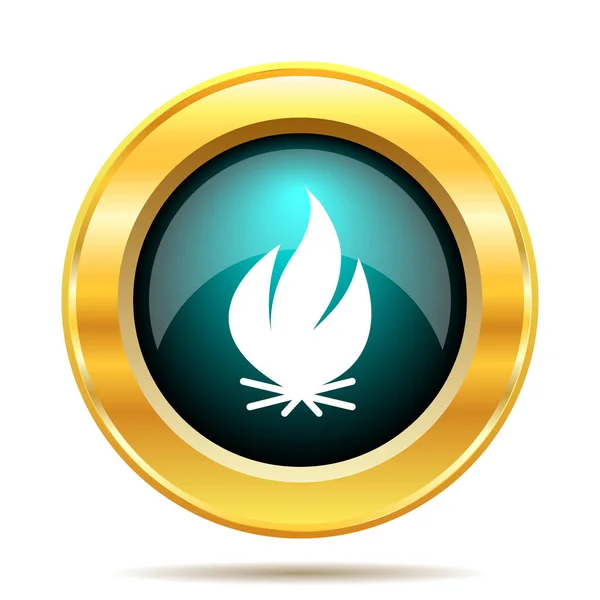 Fire Icon Internet Button White Background — Stock Photo, Image