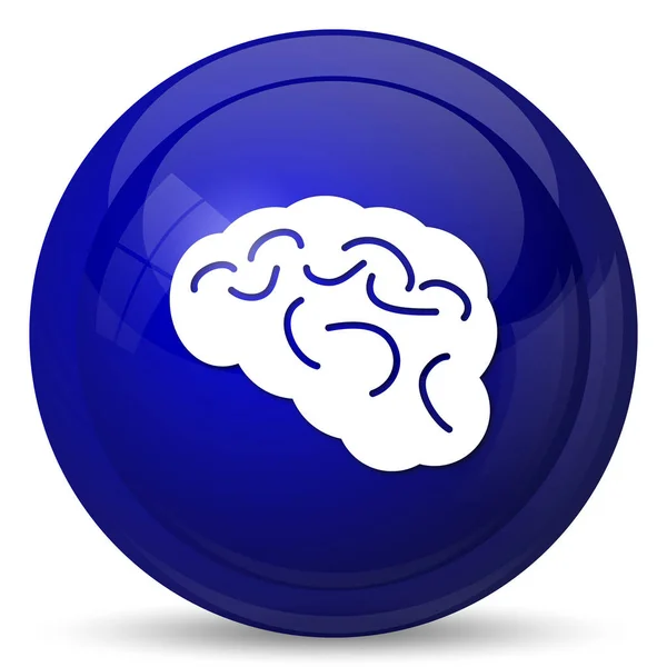 Значок Мозку Кнопка Інтернету Білому Тлі — стокове фото