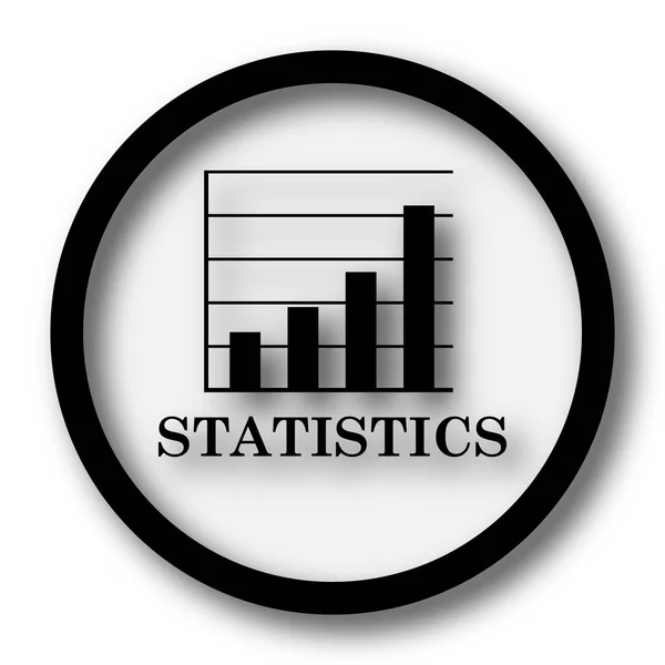 Ícone Estatísticas Botão Internet Fundo Branco — Fotografia de Stock