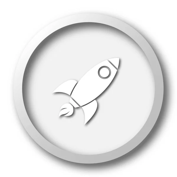 Rocket icon. Internet button on white background