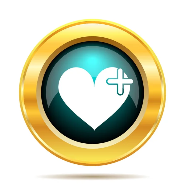 Καρδιά Σταυρό Εικονίδιο Κουμπί Internet Άσπρο Φόντο — Φωτογραφία Αρχείου