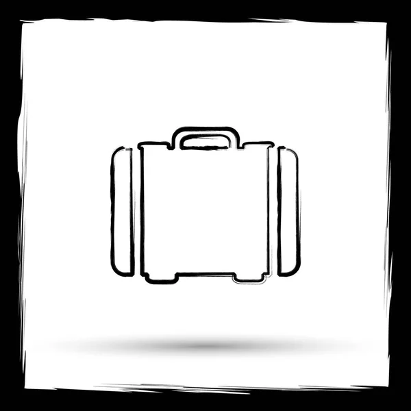 Βαλίτσα Εικονίδιο Κουμπί Internet Άσπρο Φόντο Διάρθρωση Σχεδίασης Μιμούμενοι Πινέλο — Φωτογραφία Αρχείου