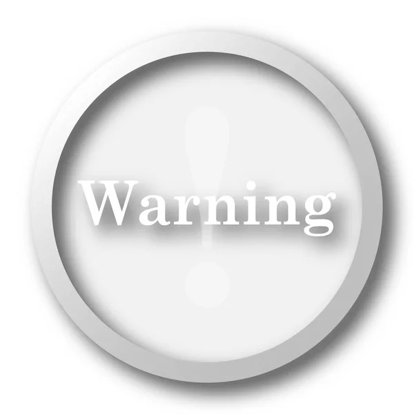 Warning Icon Internet Button White Background — Stock Photo, Image