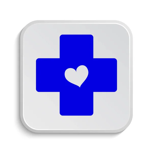 Cross Heart Icon Internet Button White Background — Stock Photo, Image