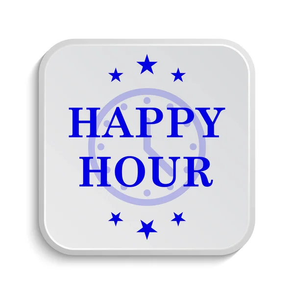 Ikona Happy Hour Przycisk Internet Białym Tle — Zdjęcie stockowe