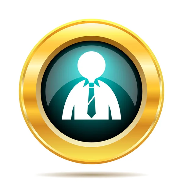 Business Man Icon Internet Button White Background — Stock Photo, Image