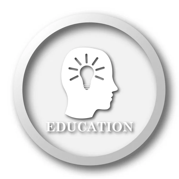 Icona Dell Educazione Pulsante Internet Sfondo Bianco — Foto Stock