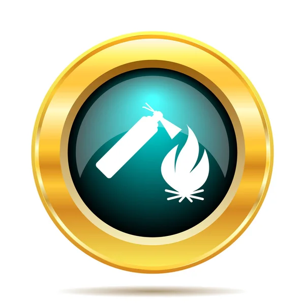 Fire Icon Internet Button White Background — Stock Photo, Image