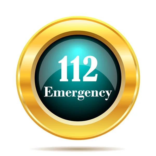 112 Acil Durum Simgesi Beyaz Arka Plan Üzerinde Internet Düğmesi — Stok fotoğraf
