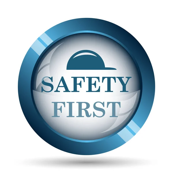 Safety First Icon Internet Button White Background — Stock Photo, Image