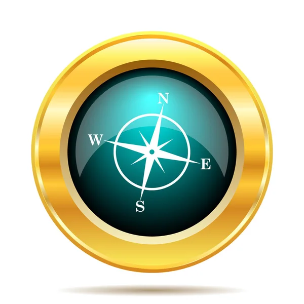 Compass Icon Internet Button White Background — Stock Photo, Image