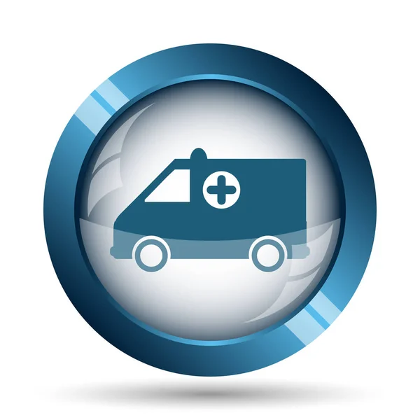 Ambulance Pictogram Internet Knop Witte Achtergrond — Stockfoto