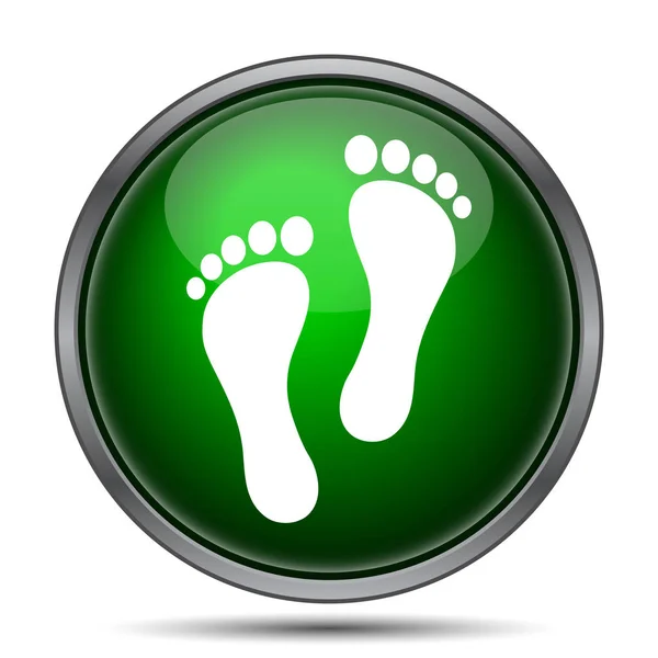 Foot Print Icon Internet Button White Background — Stock Photo, Image