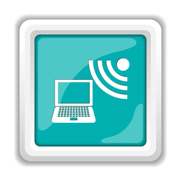 Ikona bezdrátové laptop — Stock fotografie