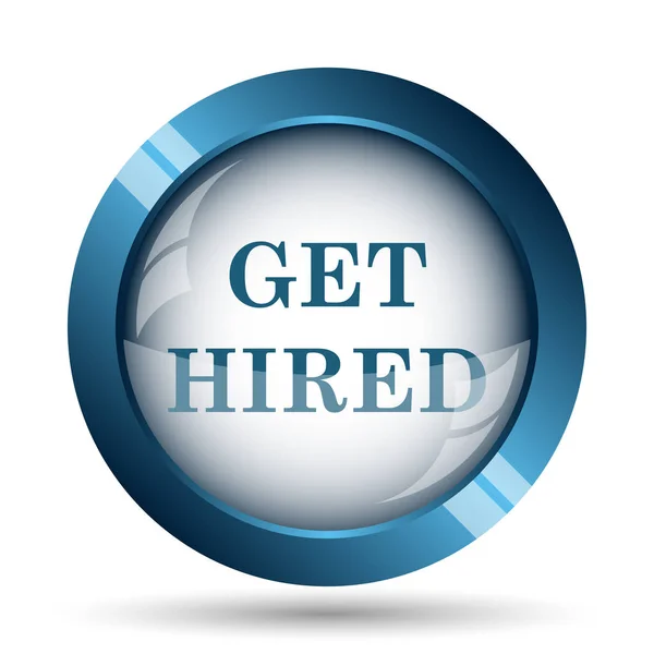 Get hired icon. Internet button on white background