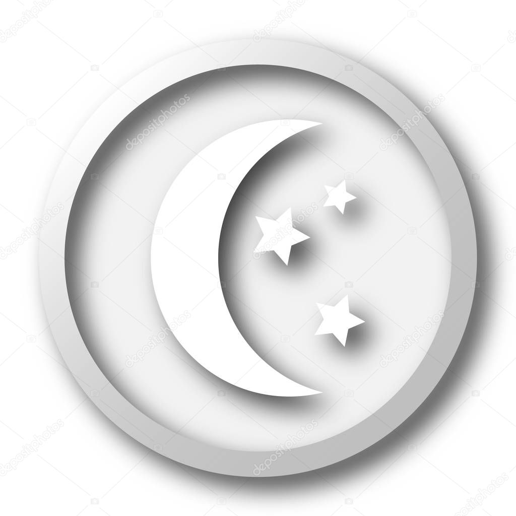 Moon icon. Internet button on white background