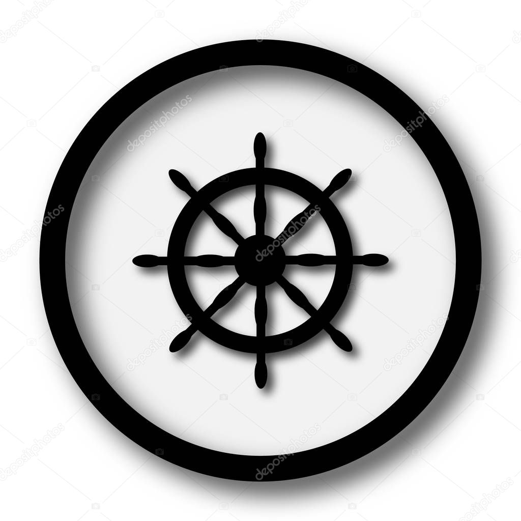 Nautical wheel icon. Internet button on white background