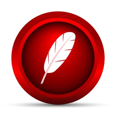 Tüy simgesi. Beyaz arka plan üzerinde Internet düğmesi