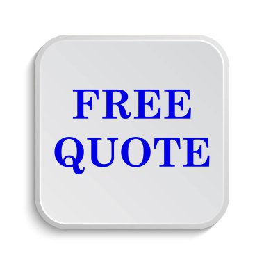 Ücretsiz fiyat teklifi simgesi. Beyaz arka plan üzerinde Internet düğmesi