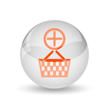 Sepet simgesi ekleyin. Beyaz arka plan üzerinde Internet düğmesi