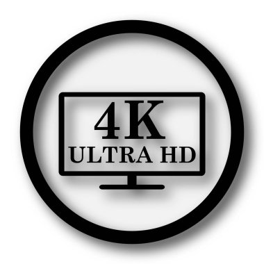 4 k ultra Hd simgesi. Beyaz arka plan üzerinde Internet düğmesi