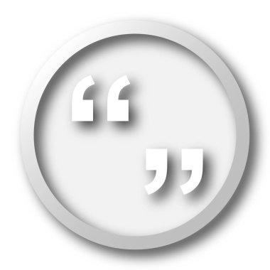 Tırnak işareti simgesi. Beyaz arka plan üzerinde Internet düğmesi