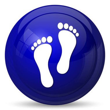 Ayak yazdırma simgesi. Beyaz arka plan üzerinde Internet düğmesi