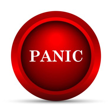 Panik simgesi. Beyaz arka plan üzerinde Internet düğmesi