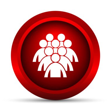 İnsanlar simge grubu. Beyaz arka plan üzerinde Internet düğmesi