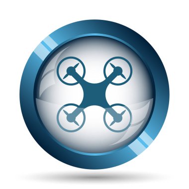 Drone simgesi. Beyaz arka plan üzerinde Internet düğmesi