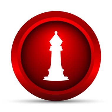 Satranç simgesi. Beyaz arka plan üzerinde Internet düğmesi