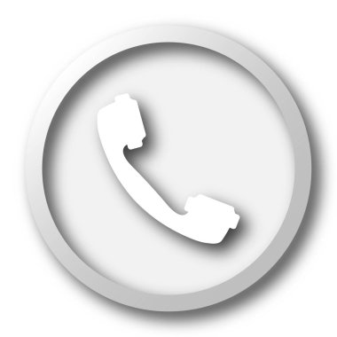 Telefon simgesi. Beyaz arka plan üzerinde Internet düğmesi