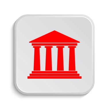 Bina simgesi. Beyaz arka plan üzerinde Internet düğmesi