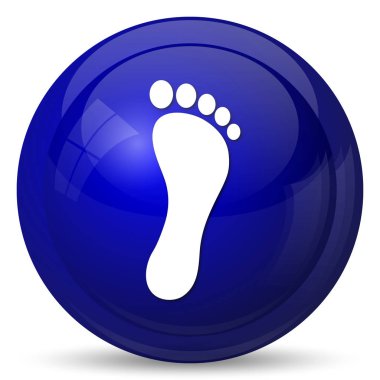 Ayak yazdırma simgesi. Beyaz arka plan üzerinde Internet düğmesi